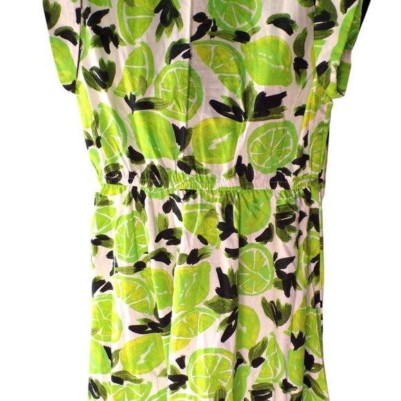 🆕 STEVE MADDEN Amanda Lime Print Maxi Cotton Dress X-Small - Picture 7 of 8